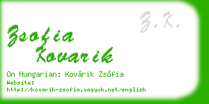 zsofia kovarik business card