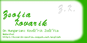 zsofia kovarik business card